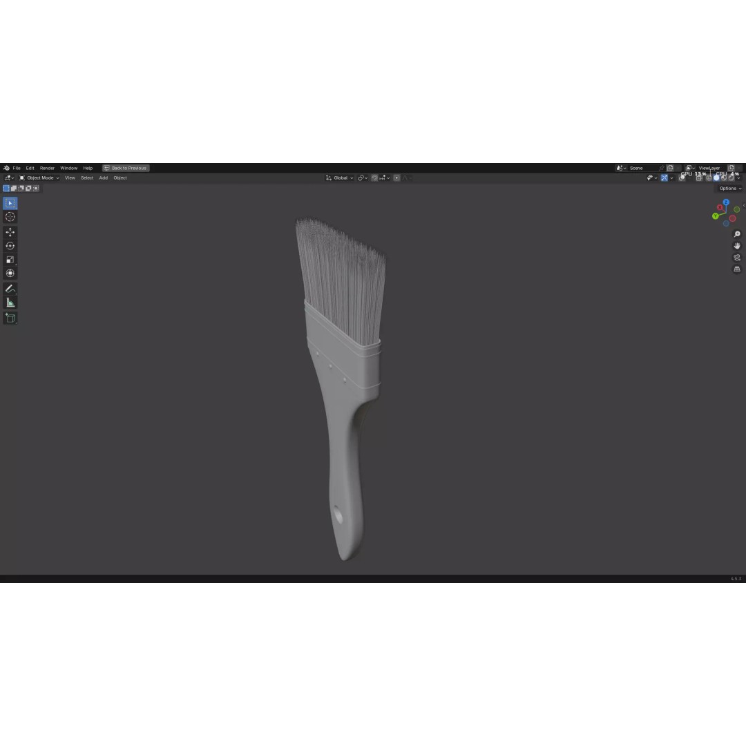 Paint Brush 3D Model – Low Poly PBR Asset, FBX, OBJ, Blender - View 23