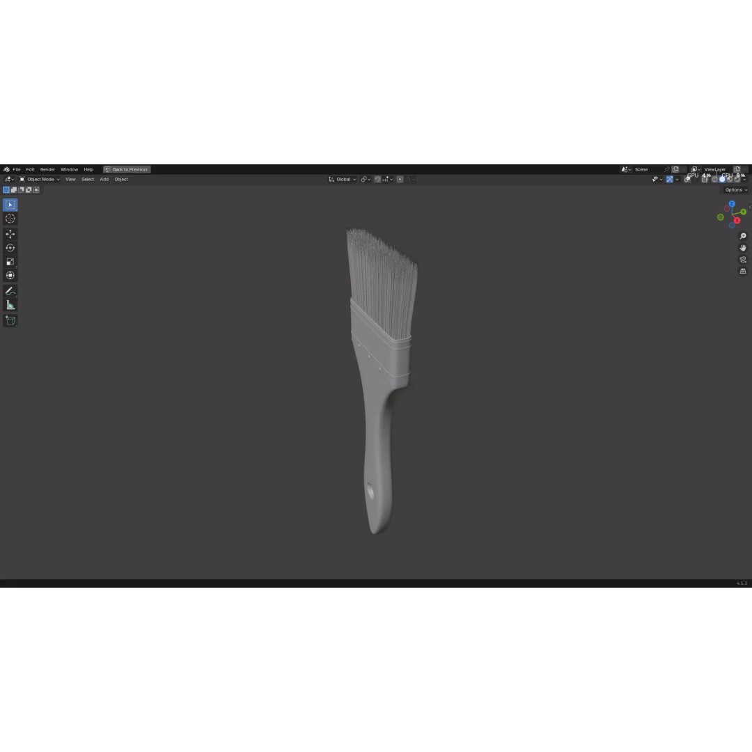 Paint Brush 3D Model – Low Poly PBR Asset, FBX, OBJ, Blender - View 24