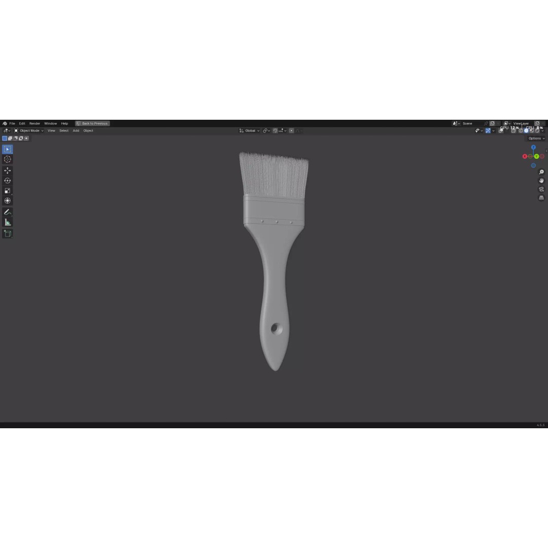 Paint Brush 3D Model – Low Poly PBR Asset, FBX, OBJ, Blender - View 26