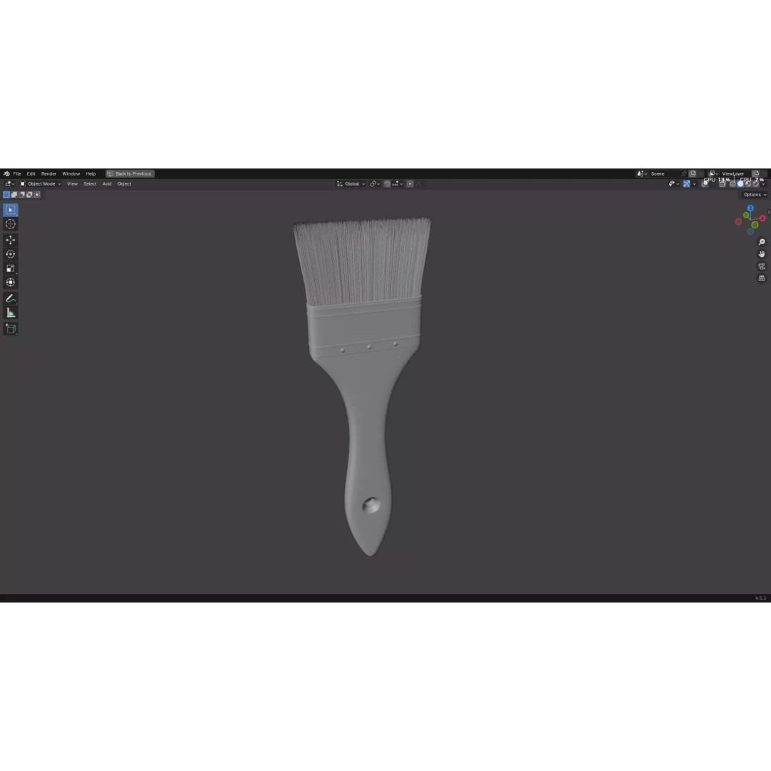 Paint Brush 3D Model – Low Poly PBR Asset, FBX, OBJ, Blender - View 27