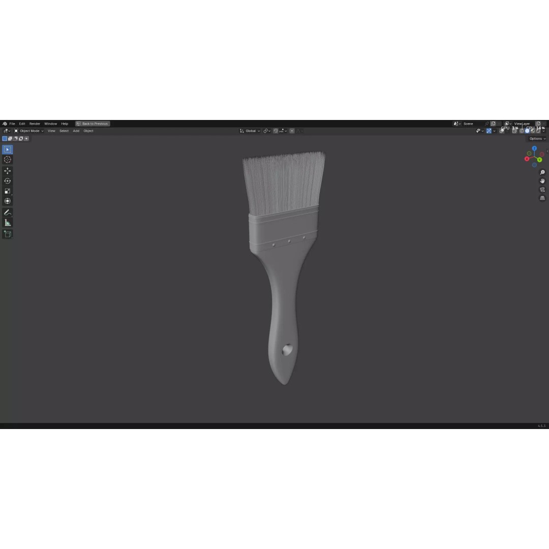 Paint Brush 3D Model – Low Poly PBR Asset, FBX, OBJ, Blender - View 28