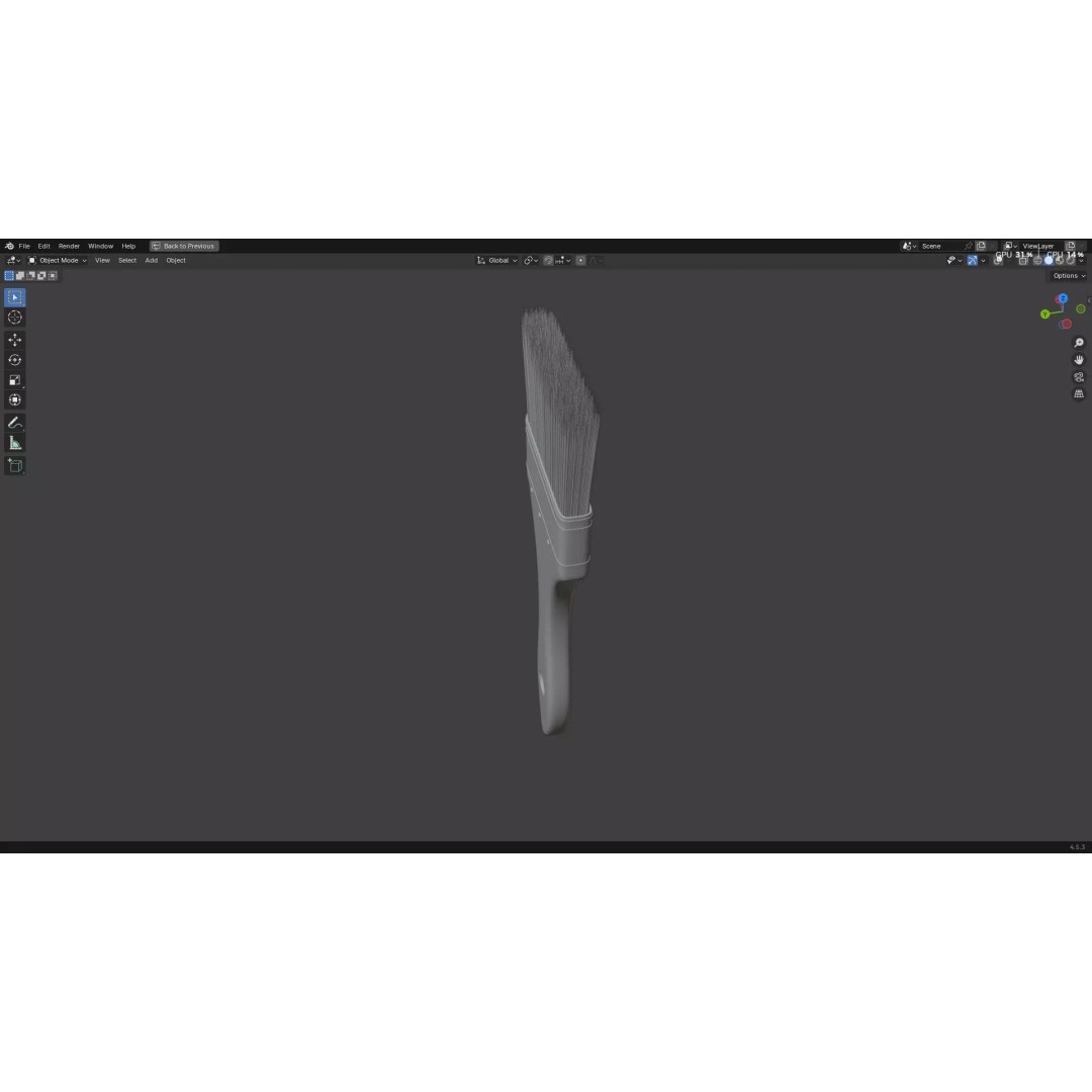Paint Brush 3D Model – Low Poly PBR Asset, FBX, OBJ, Blender - View 29