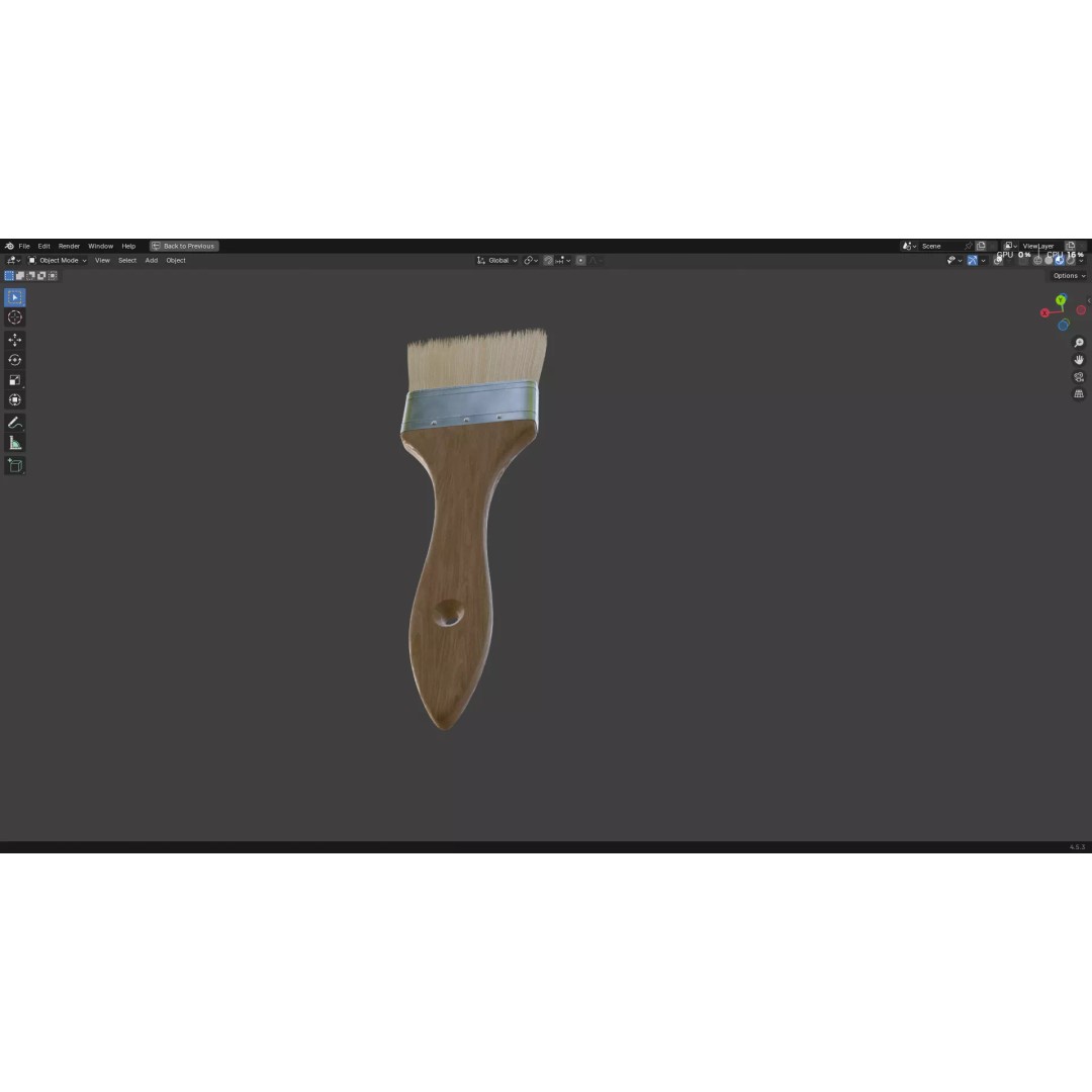 Paint Brush 3D Model – Low Poly PBR Asset, FBX, OBJ, Blender - View 32