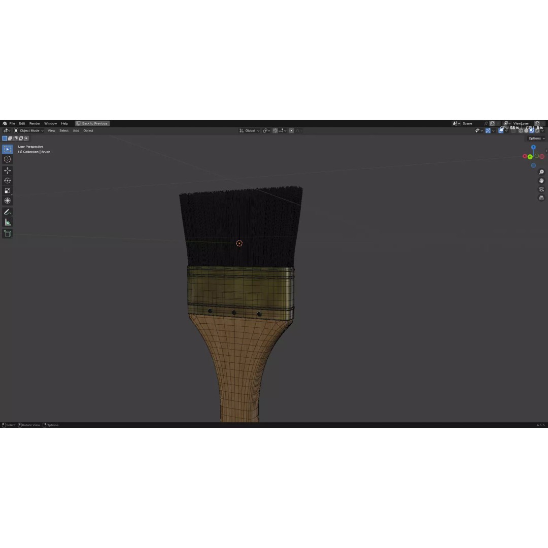 Paint Brush 3D Model – Low Poly PBR Asset, FBX, OBJ, Blender - View 36