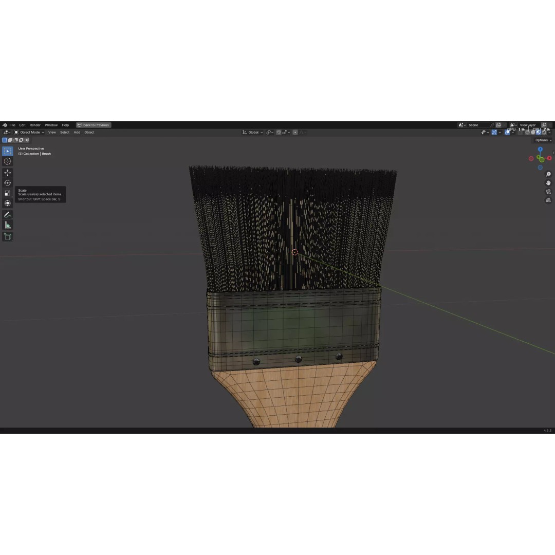 Paint Brush 3D Model – Low Poly PBR Asset, FBX, OBJ, Blender - View 37