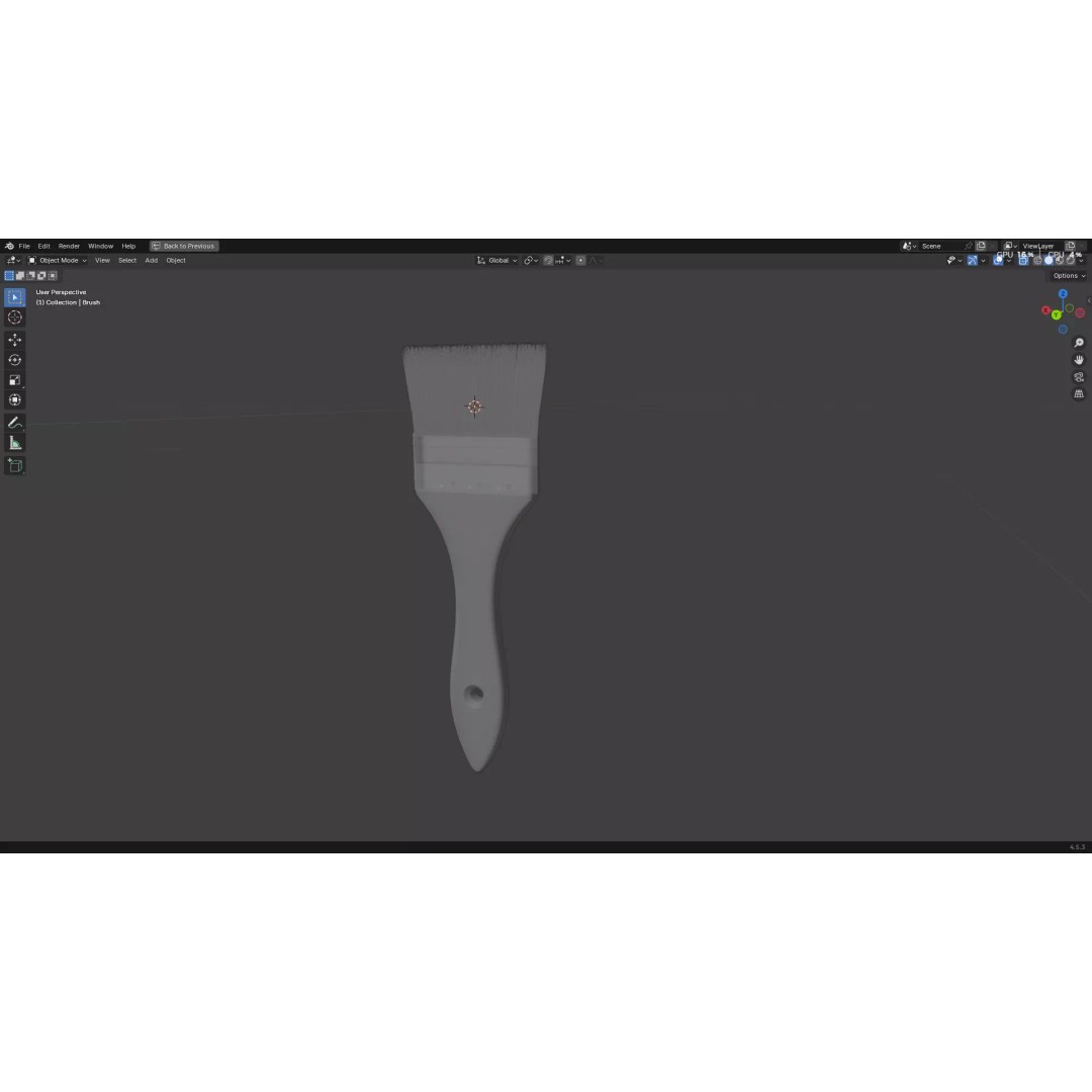 Paint Brush 3D Model – Low Poly PBR Asset, FBX, OBJ, Blender - View 38