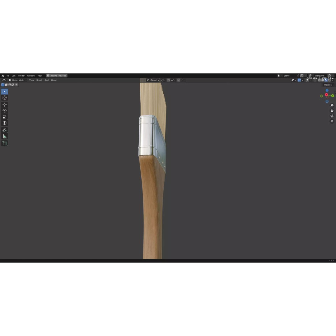 Paint Brush 3D Model – Low Poly PBR Asset, FBX, OBJ, Blender - View 4