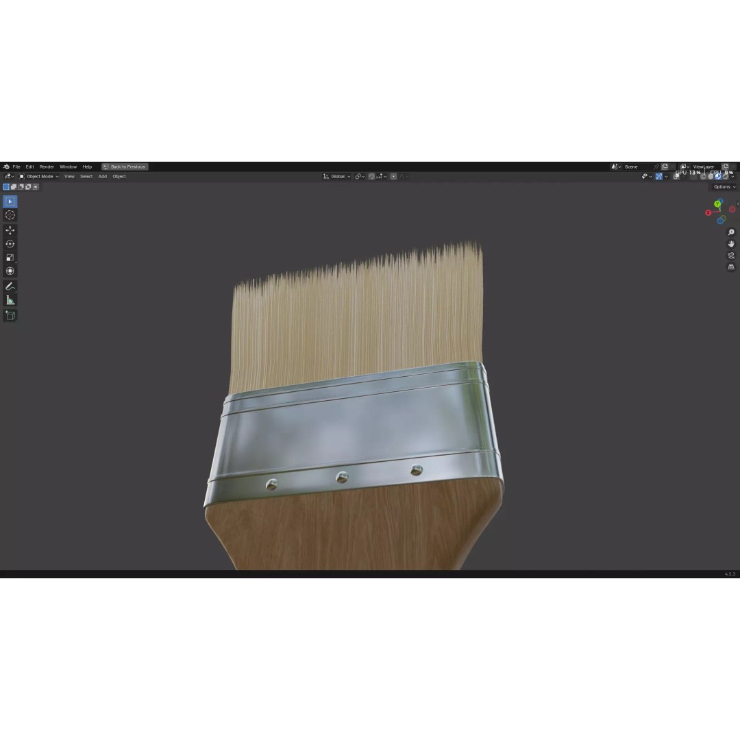 Paint Brush 3D Model – Low Poly PBR Asset, FBX, OBJ, Blender - View 6