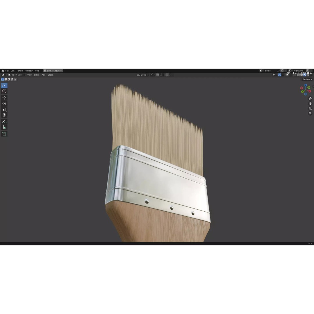 Paint Brush 3D Model – Low Poly PBR Asset, FBX, OBJ, Blender - View 7