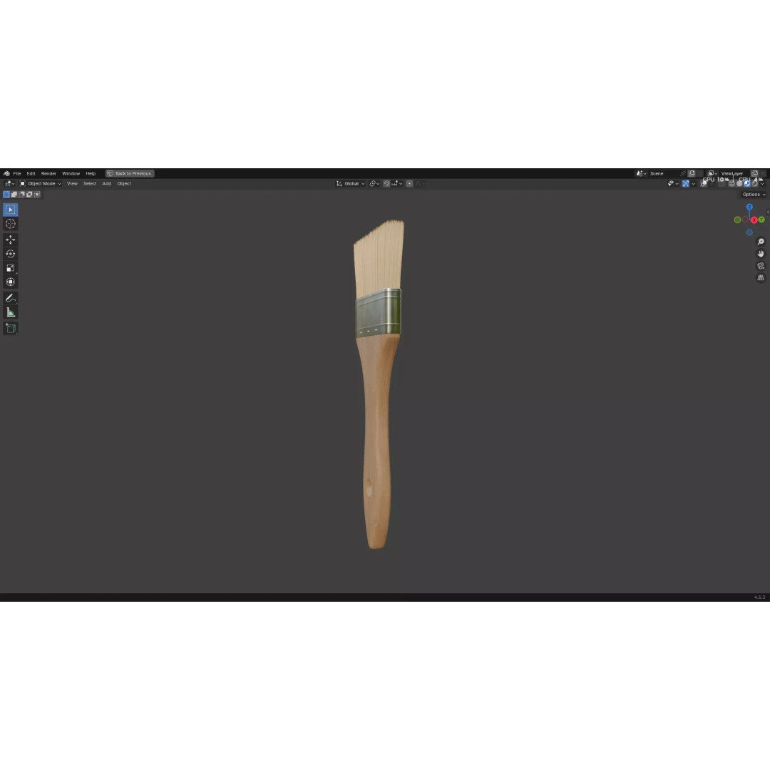 Paint Brush 3D Model – Low Poly PBR Asset, FBX, OBJ, Blender - View 8