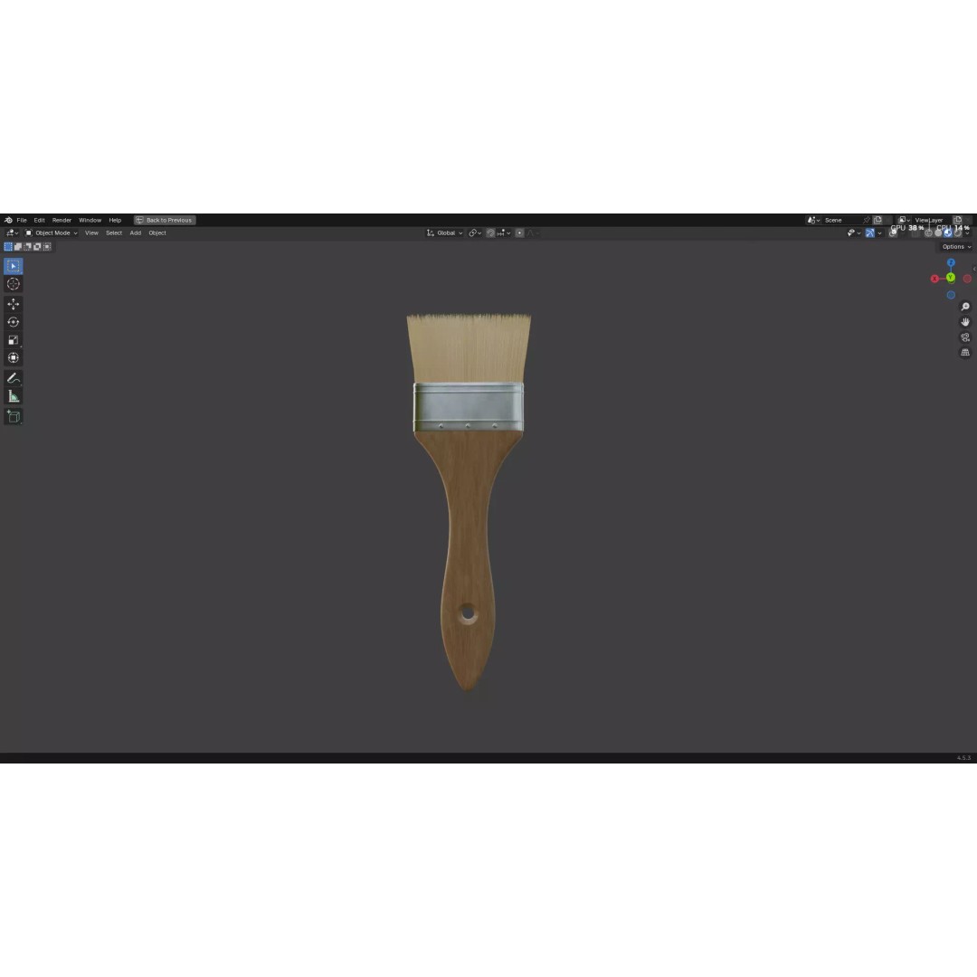 Paint Brush 3D Model – Low Poly PBR Asset, FBX, OBJ, Blender - View 9