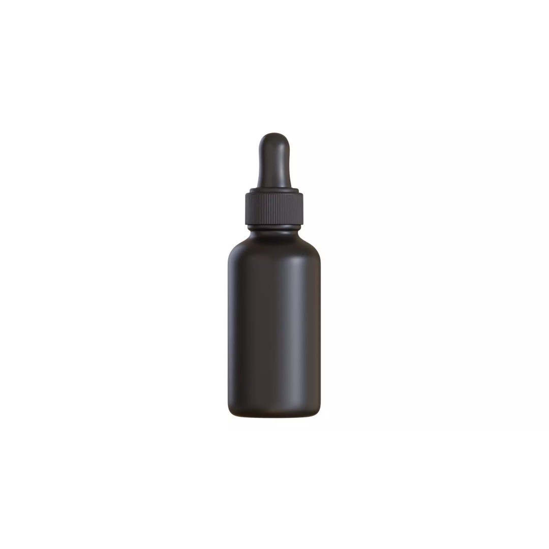 Black Dropper Bottle 3D Model – PBR Textured, Blender & FBX Formats - View 2