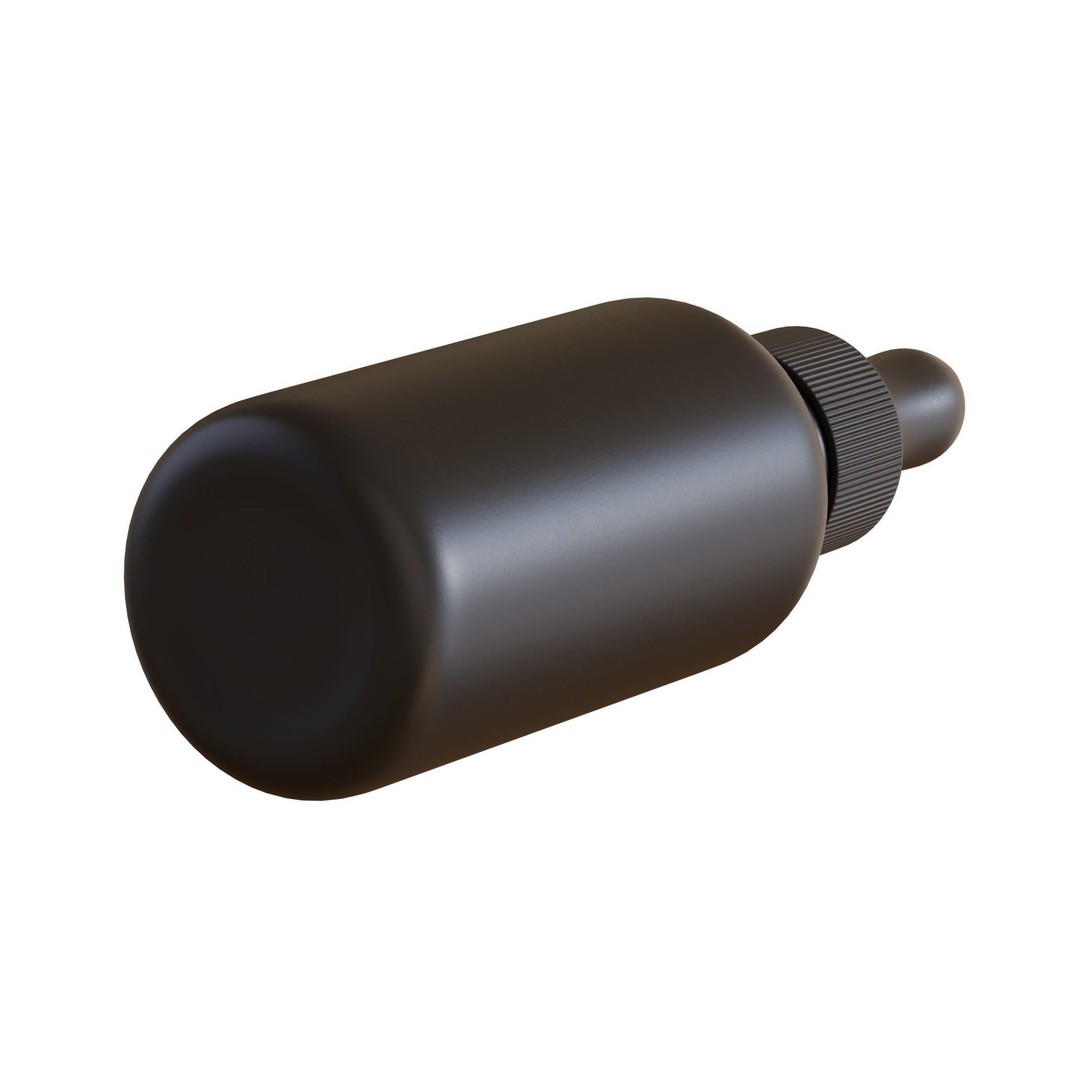 Black Dropper Bottle 3D Model – PBR Textured, Blender & FBX Formats - View 7