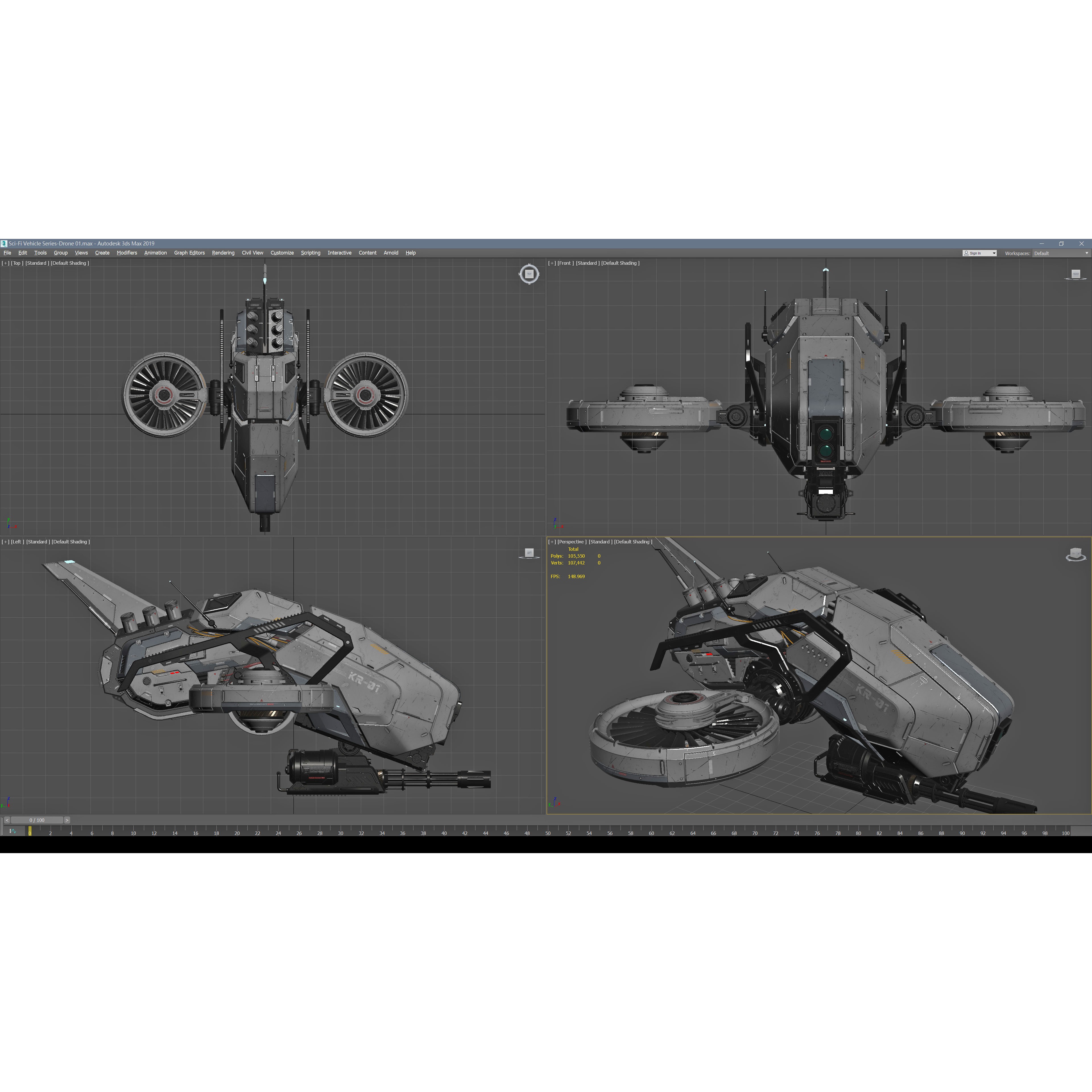 Sci-Fi Vehicle Series - Game-Ready PBR 3D Model - View 19