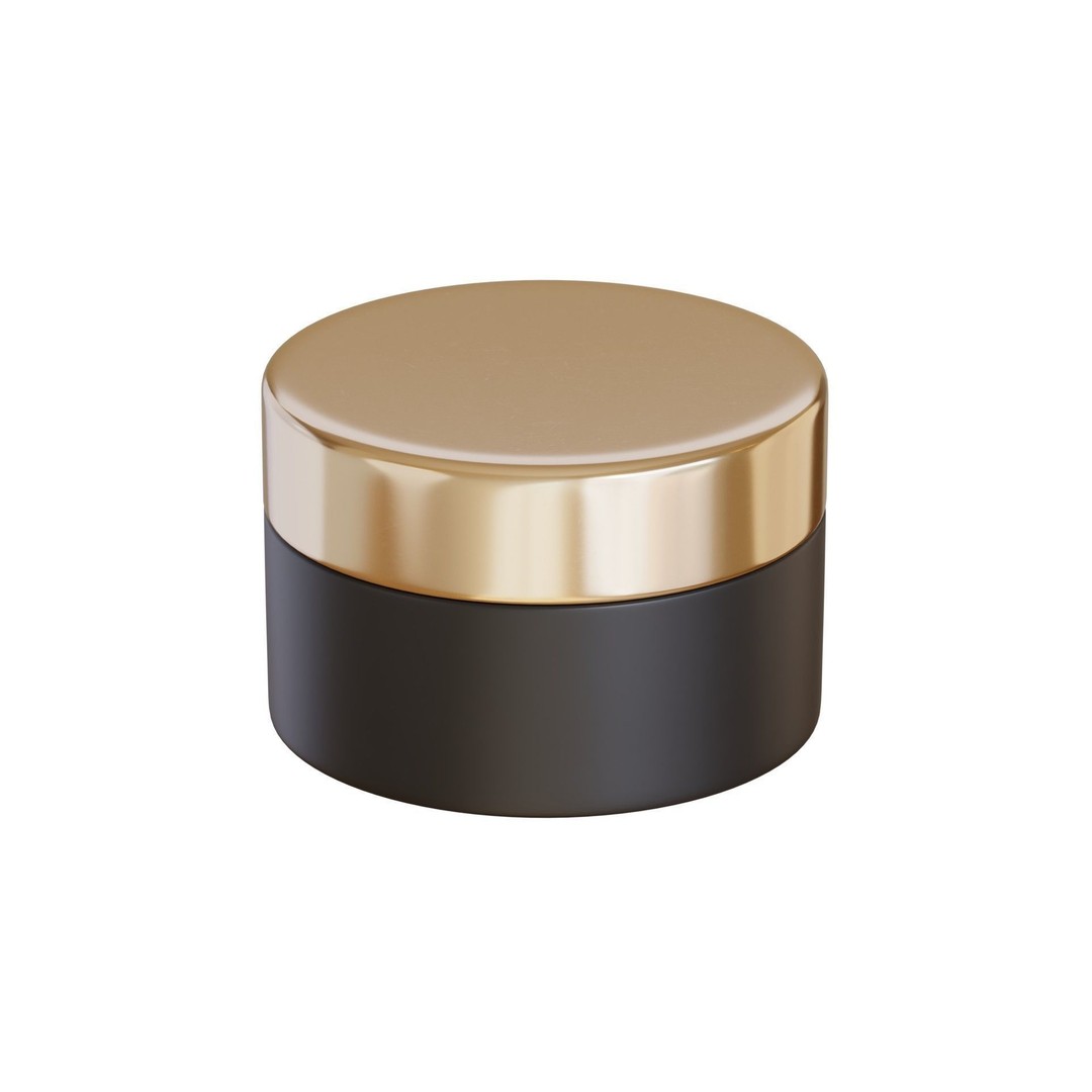 Black Cosmetic Jar 3D Model – PBR Textured, FBX Format - View 3