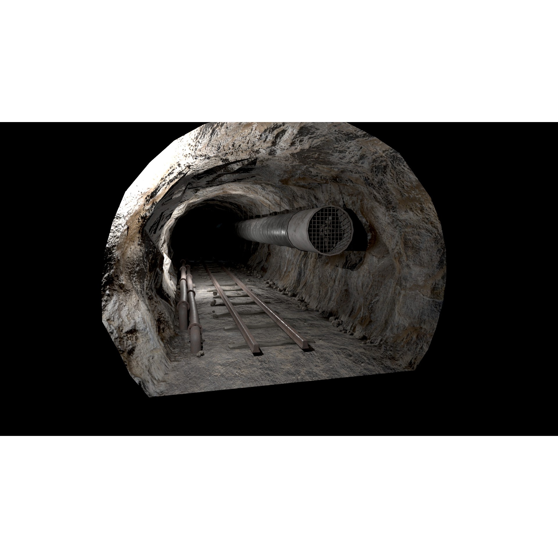 Modular Underground Mine Tunnels - Low-Poly Game-Ready 3D Model - View 10