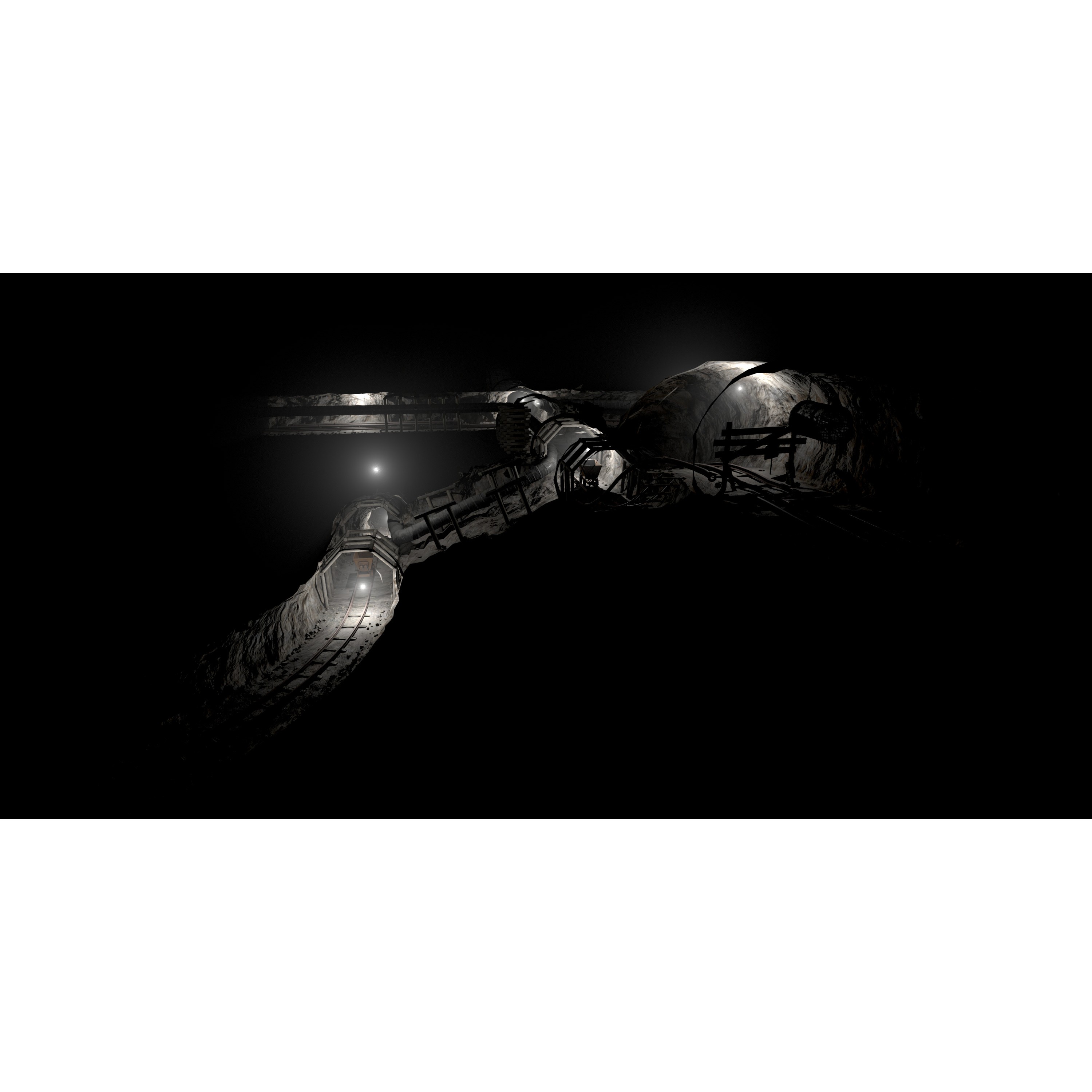 Modular Underground Mine Tunnels - Low-Poly Game-Ready 3D Model - View 20