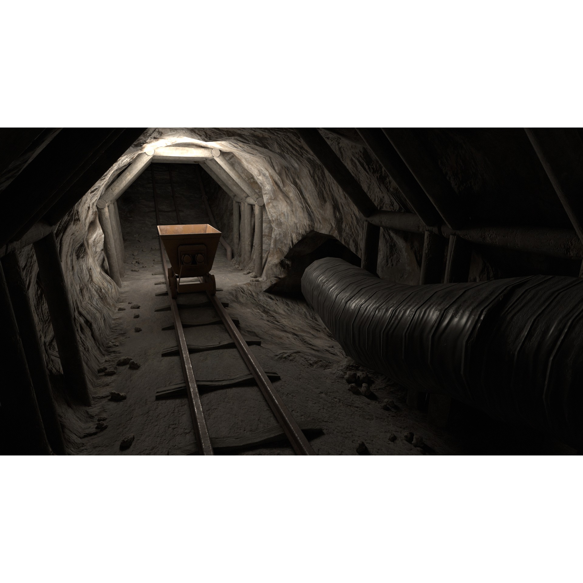 Modular Underground Mine Tunnels - Low-Poly Game-Ready 3D Model - View 32