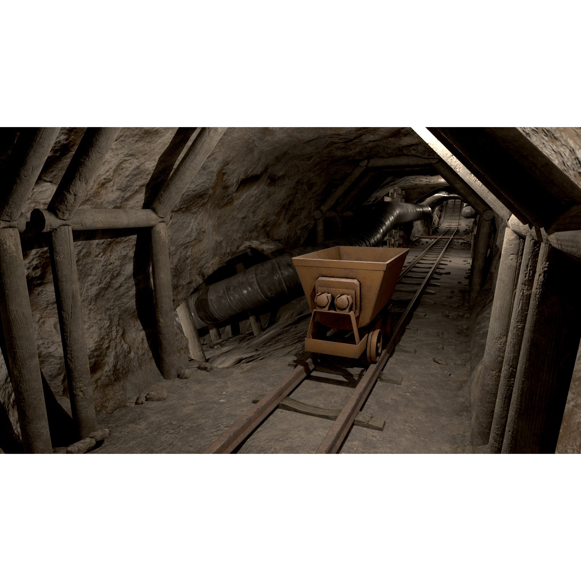 Modular Underground Mine Tunnels - Low-Poly Game-Ready 3D Model - View 36