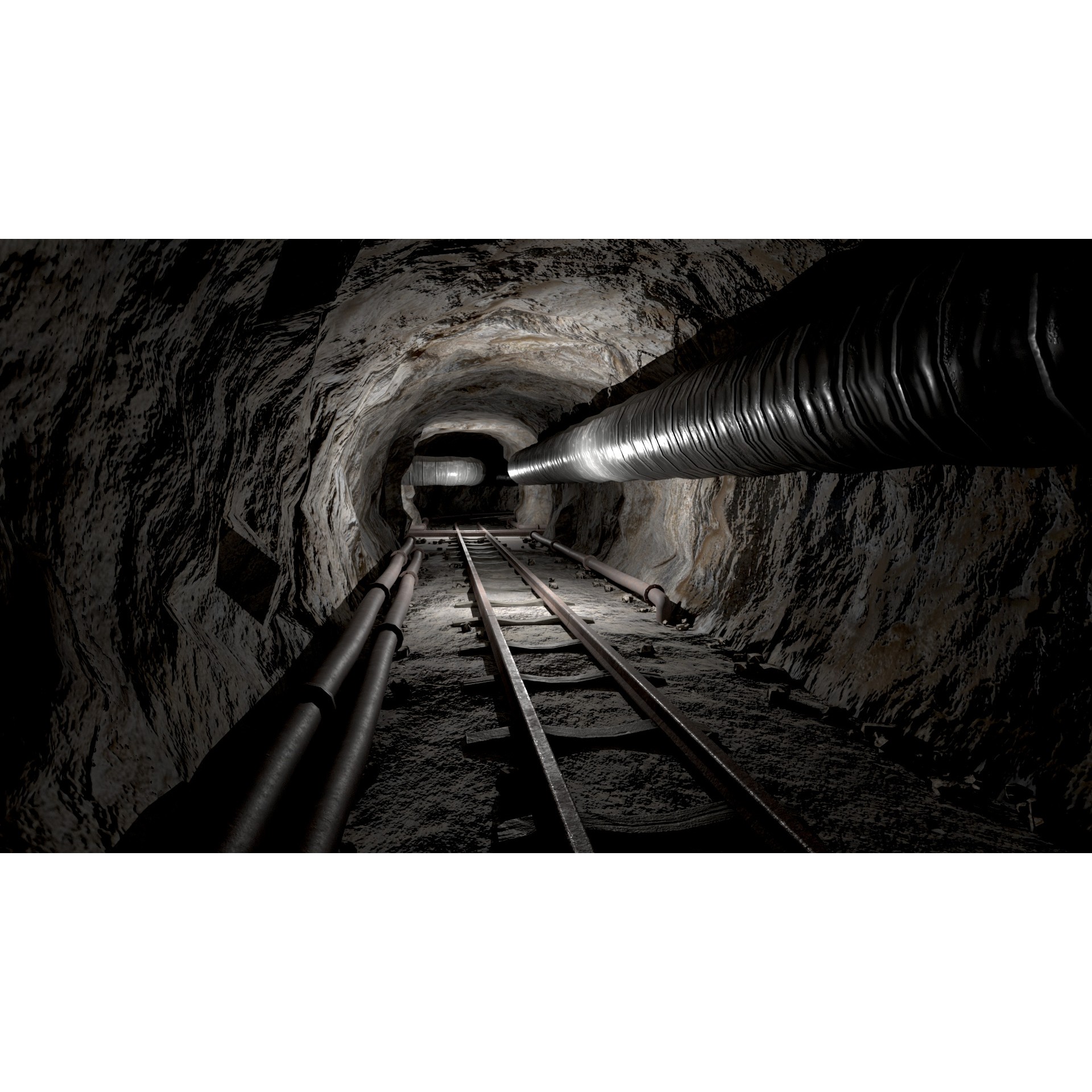 Modular Underground Mine Tunnels - Low-Poly Game-Ready 3D Model - View 37