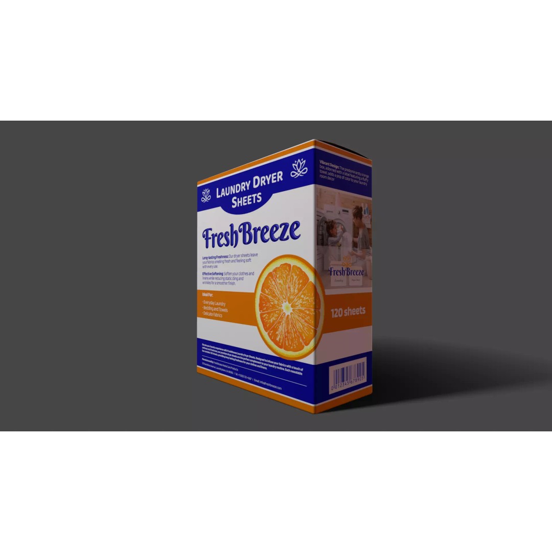 Laundry Dryer Sheets Box 3D Model – Low Poly PBR Asset, FBX - View 2