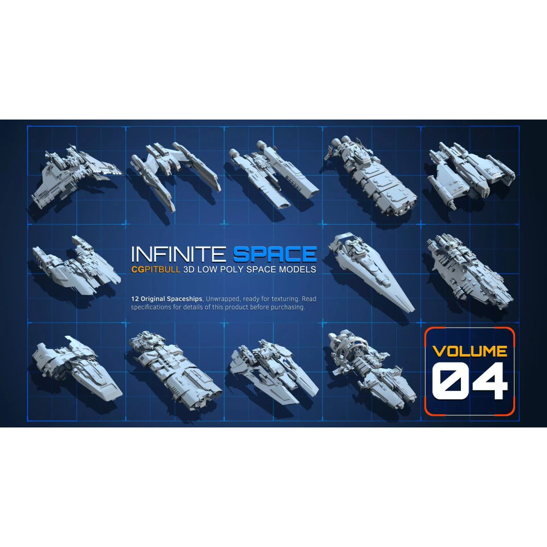 Spaceship 3D Model – Low Poly Sci-Fi Asset, FBX & OBJ Formats - View 3