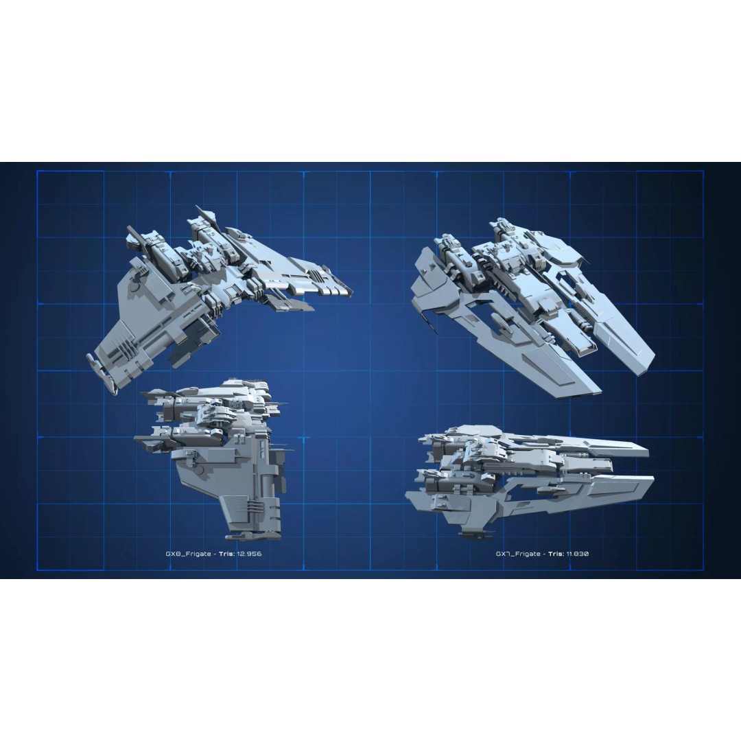 Spaceship 3D Model – Low Poly Sci-Fi Asset, FBX & OBJ Formats - View 6