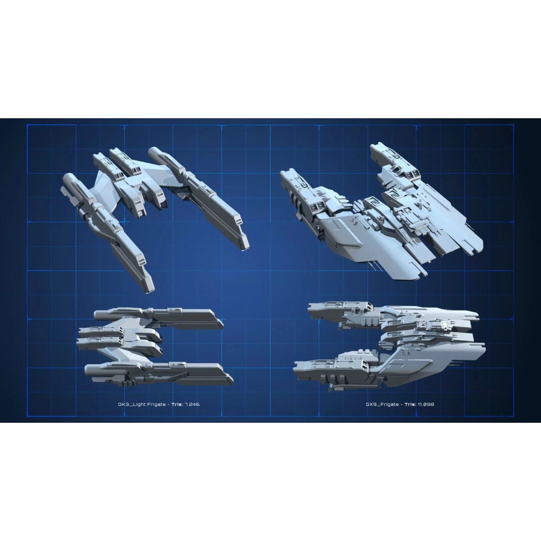 Spaceship 3D Model – Low Poly Sci-Fi Asset, FBX & OBJ Formats - View 7