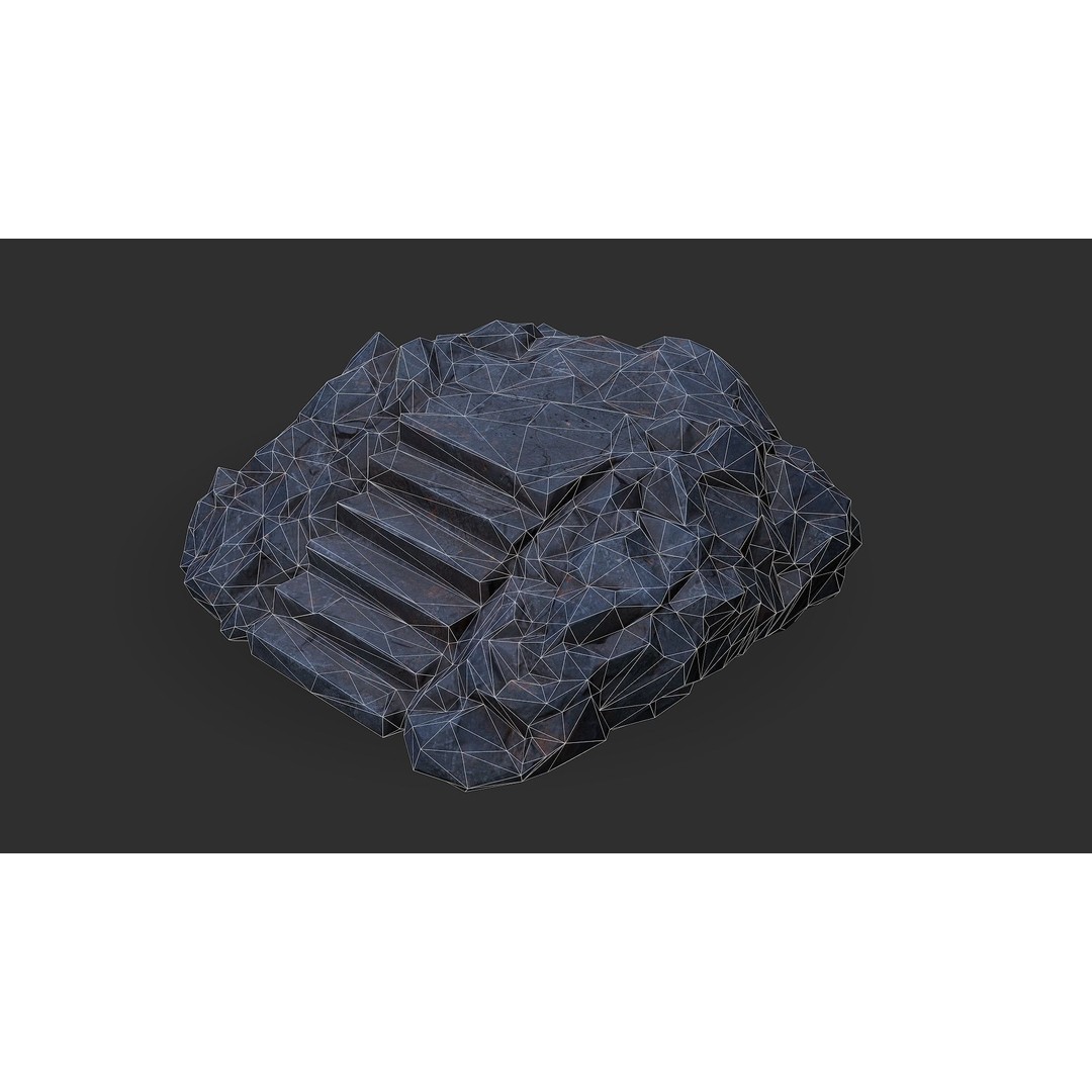 Stone Stairs 3D Model – Low Poly PBR Game Asset, FBX & OBJ - View 17