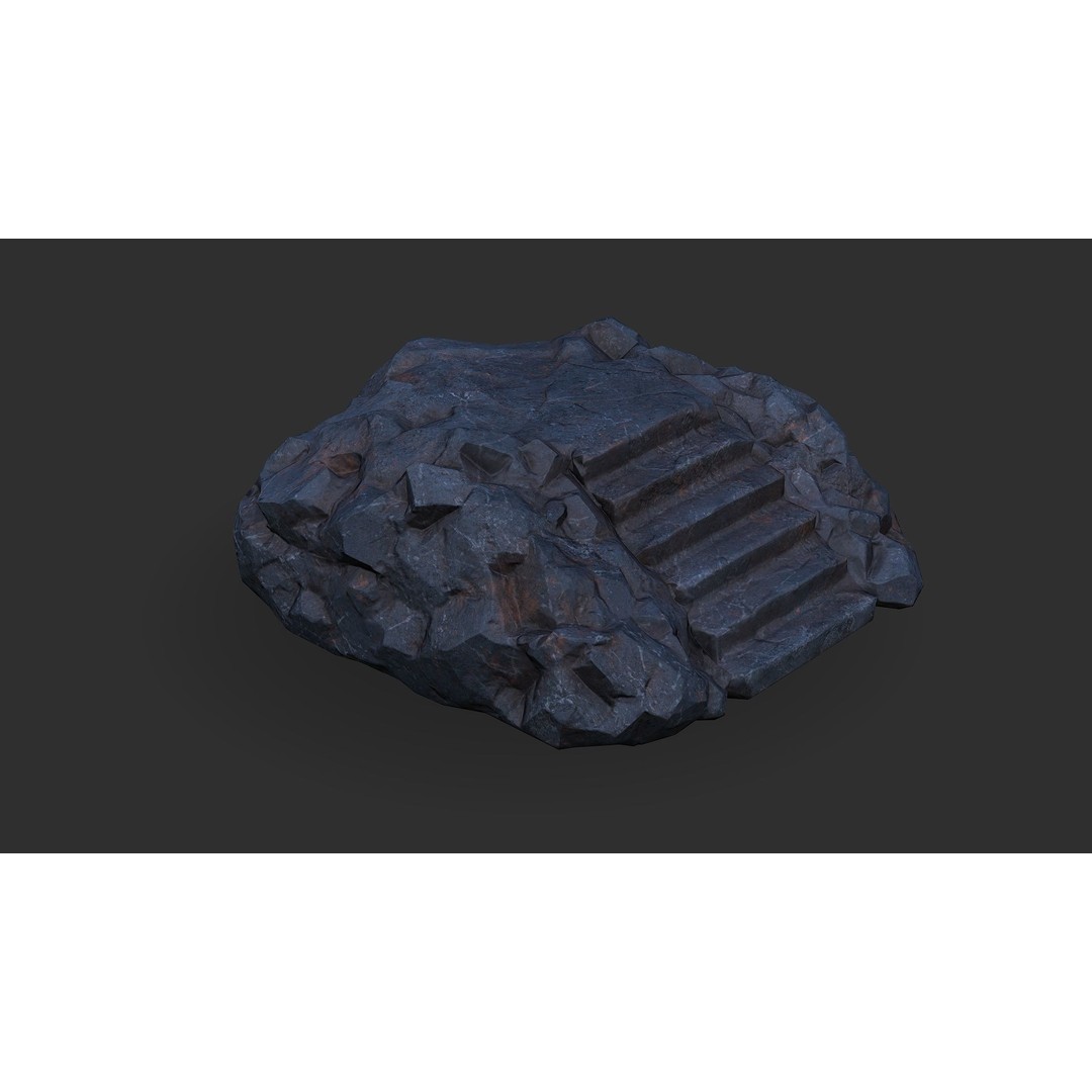 Stone Stairs 3D Model – Low Poly PBR Game Asset, FBX & OBJ - View 8
