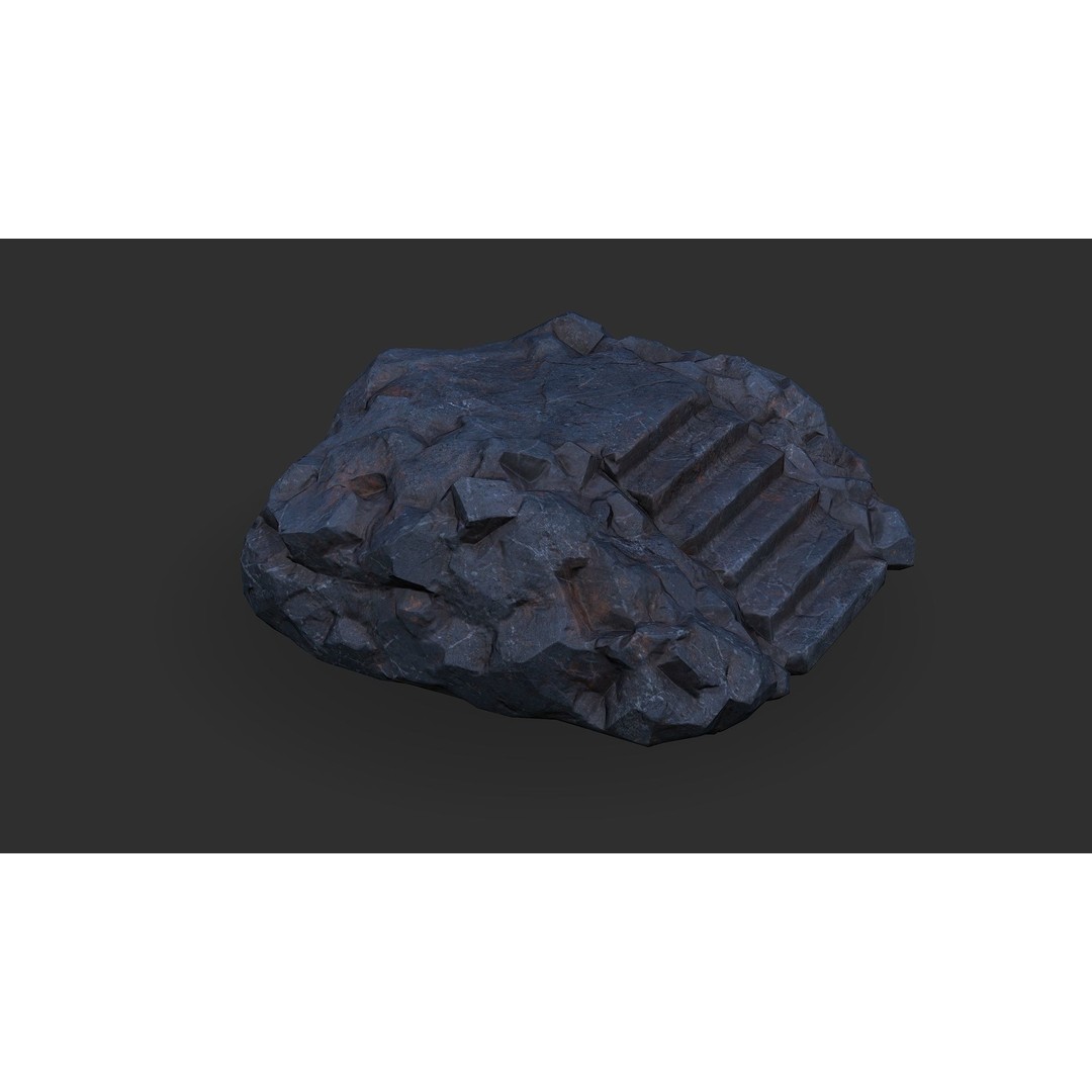Stone Stairs 3D Model – Low Poly PBR Game Asset, FBX & OBJ - View 9