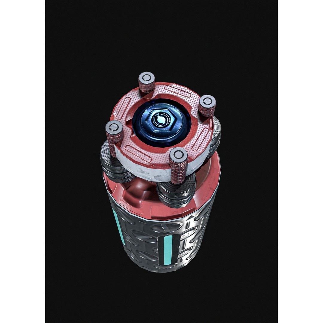 Sci-Fi Teleport Grenade 3D Model – Low Poly Game Asset, FBX - View 4