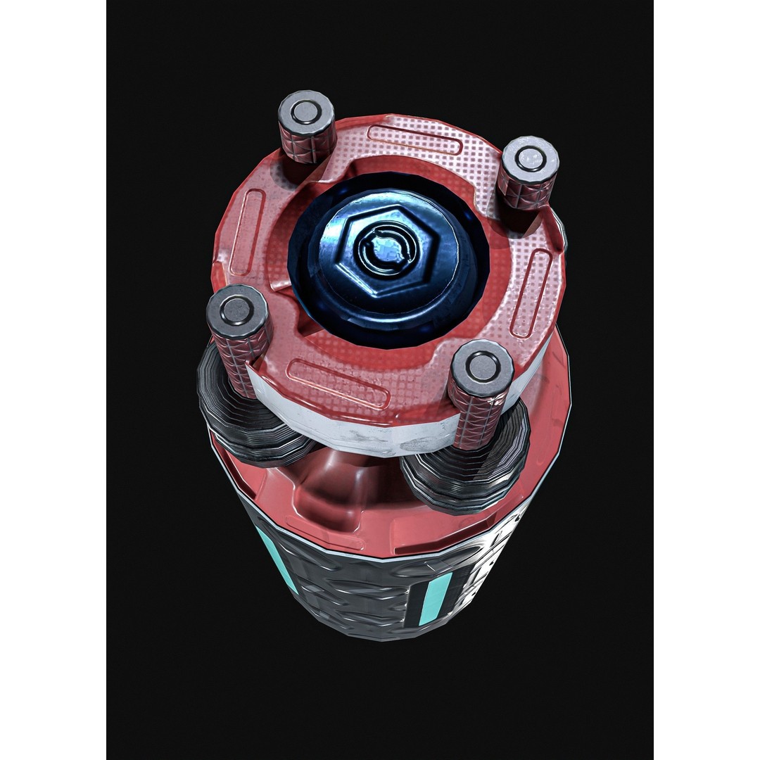 Sci-Fi Teleport Grenade 3D Model – Low Poly Game Asset, FBX - View 6