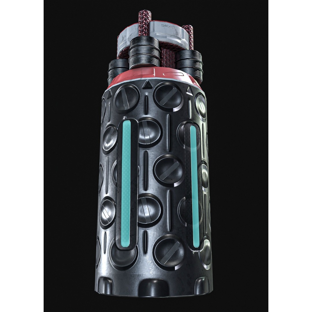 Sci-Fi Teleport Grenade 3D Model – Low Poly Game Asset, FBX - View 7