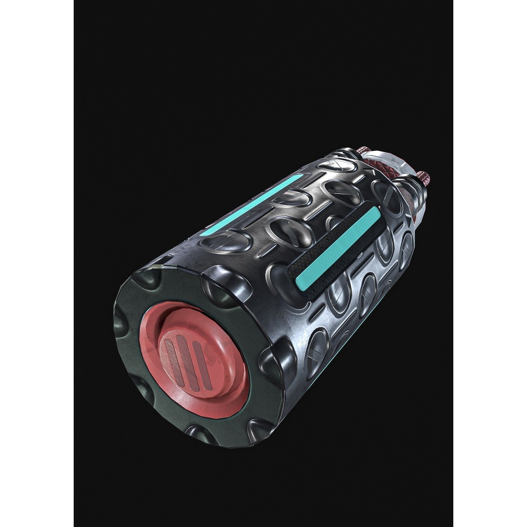 Sci-Fi Teleport Grenade 3D Model – Low Poly Game Asset, FBX - View 8