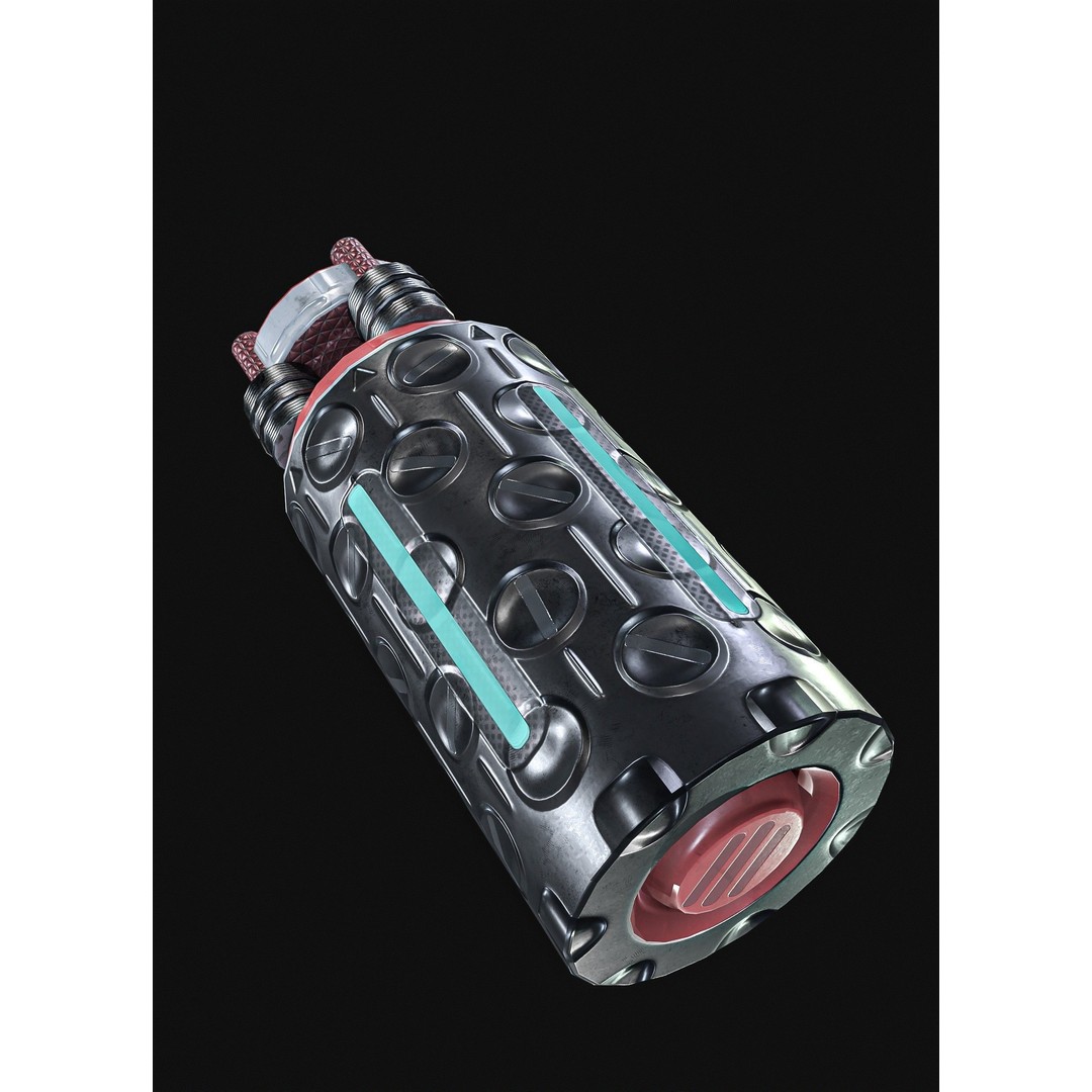 Sci-Fi Teleport Grenade 3D Model – Low Poly Game Asset, FBX - View 9