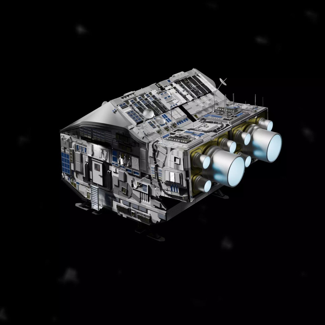 Spaceship 3D Model – High Poly PBR Asset for Games and Animation - View 2