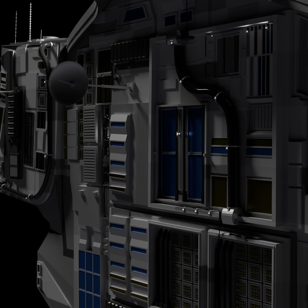 Spaceship 3D Model – High Poly PBR Asset for Games and Animation - View 21