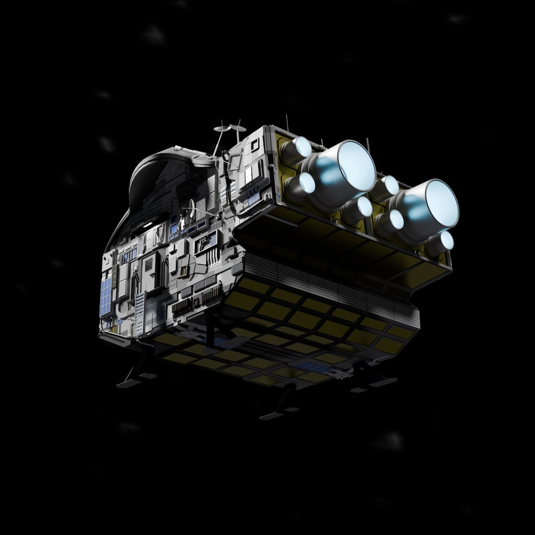 Spaceship 3D Model – High Poly PBR Asset for Games and Animation - View 6