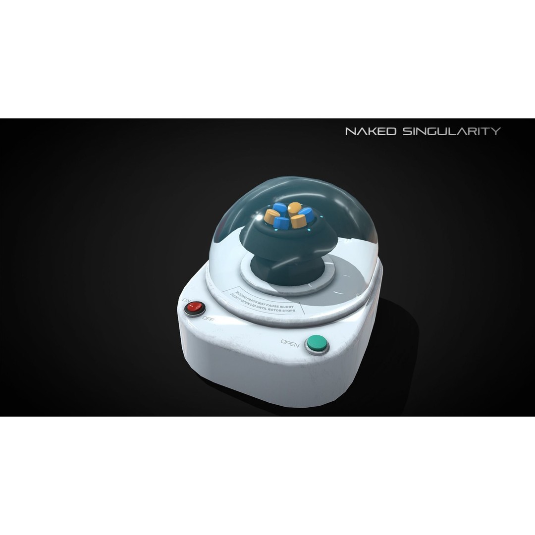 Mini Centrifuge 3D Model – Low Poly Laboratory Equipment, FBX - View 4