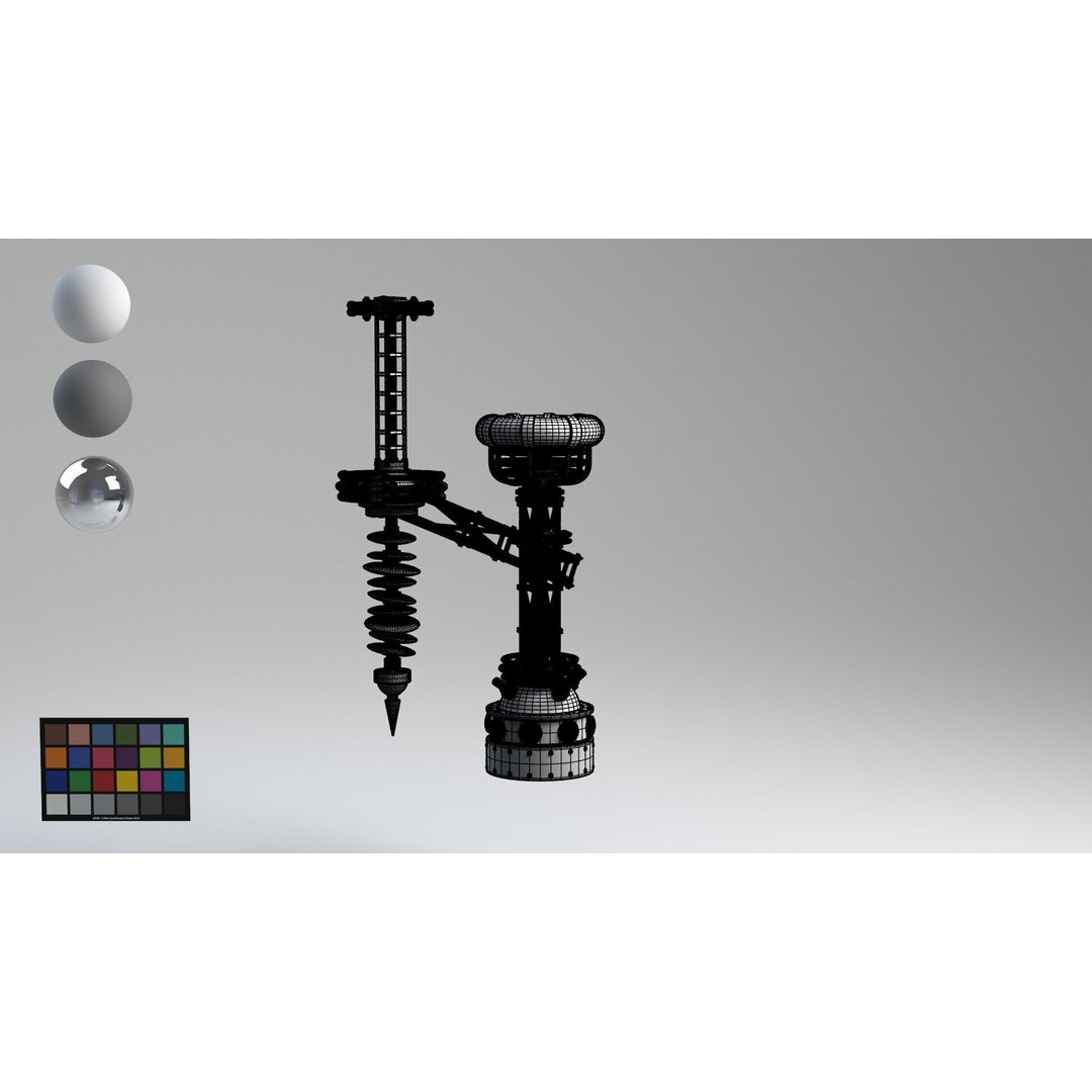 Tesla Coil 3D Model – Retro Laboratory Asset, PBR Textures - View 10