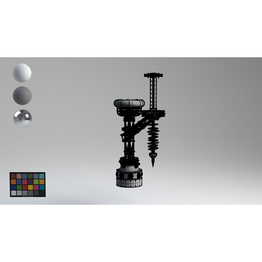 Tesla Coil 3D Model – Retro Laboratory Asset, PBR Textures - View 11