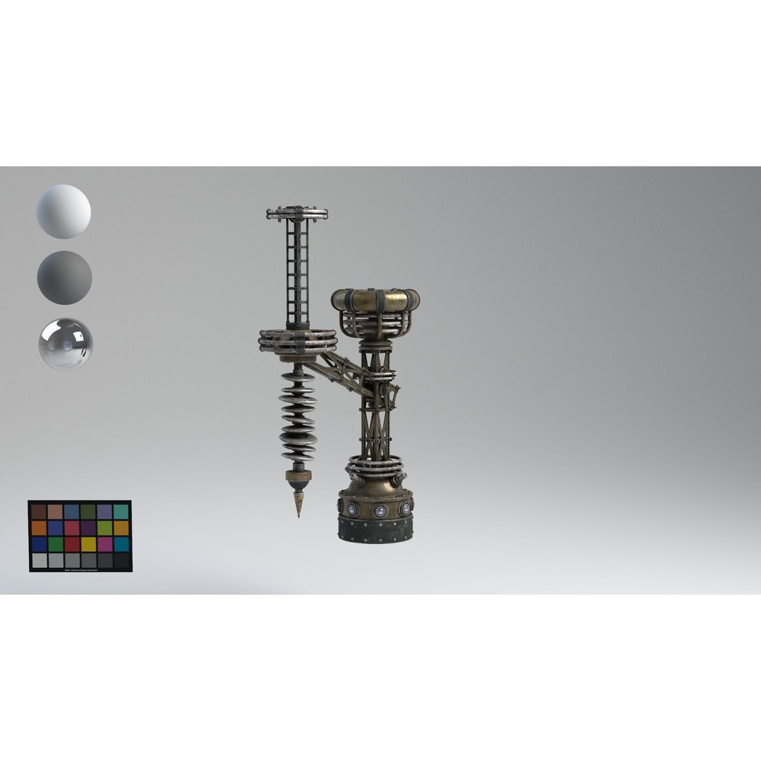 Tesla Coil 3D Model – Retro Laboratory Asset, PBR Textures - View 5