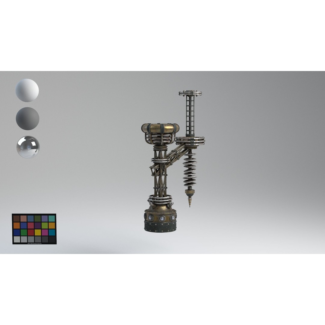 Tesla Coil 3D Model – Retro Laboratory Asset, PBR Textures - View 6
