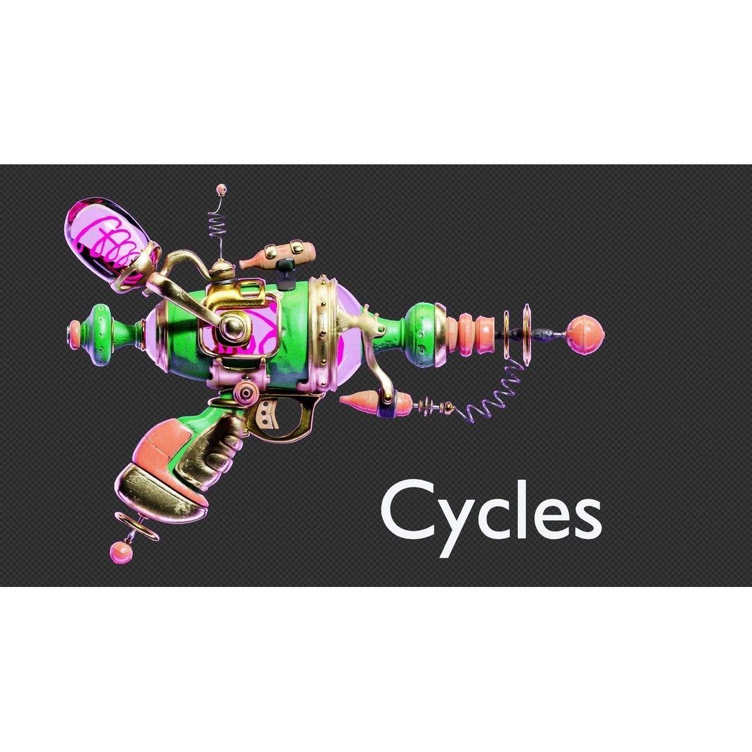 Alien Gun 3D Model – Futuristic Weapon, PBR Textures, FBX, OBJ - View 3