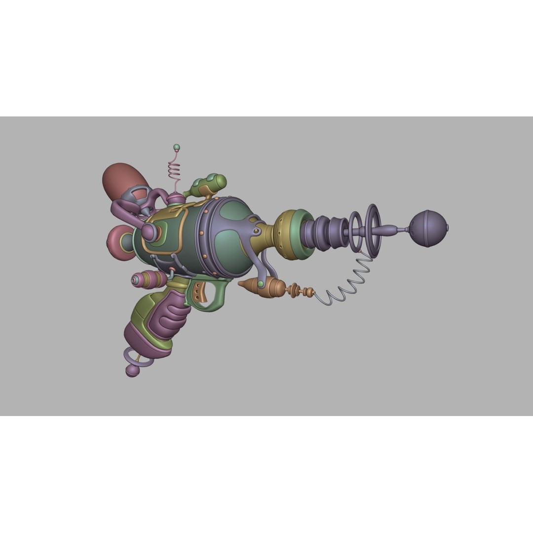 Alien Gun 3D Model – Futuristic Weapon, PBR Textures, FBX, OBJ - View 8