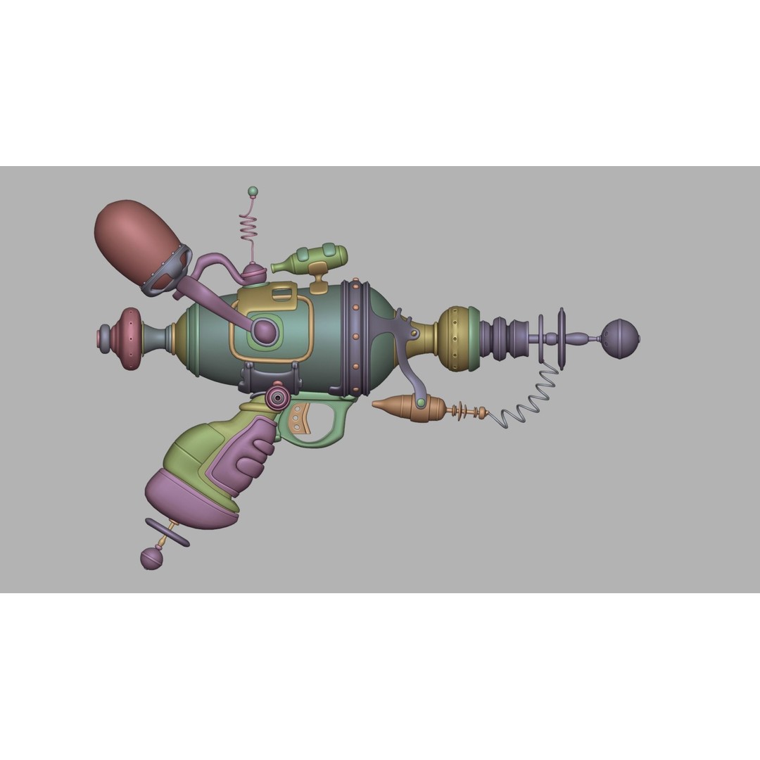 Alien Gun 3D Model – Futuristic Weapon, PBR Textures, FBX, OBJ - View 9