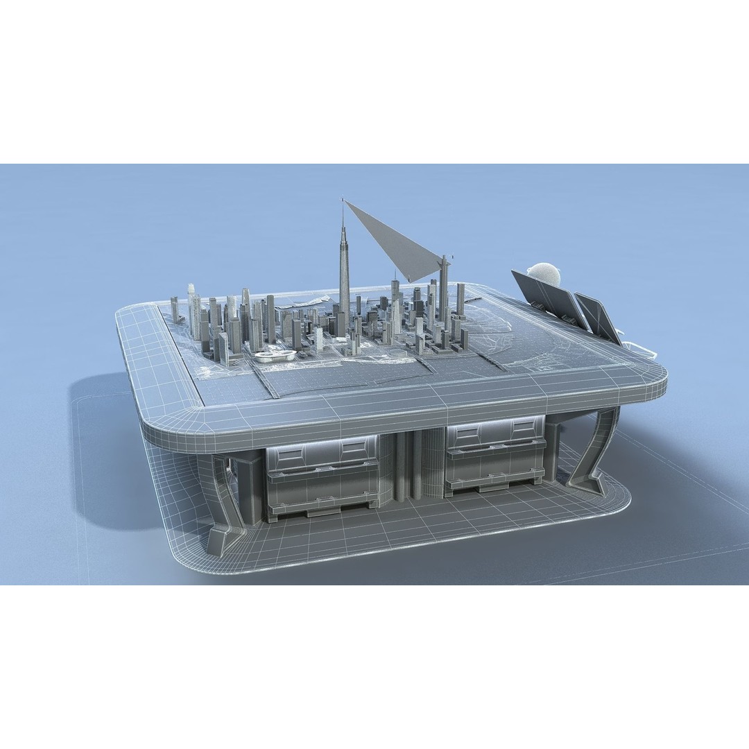 Sci-fi Holographic Table 3D Model – Futuristic Control Console, FBX - View 12