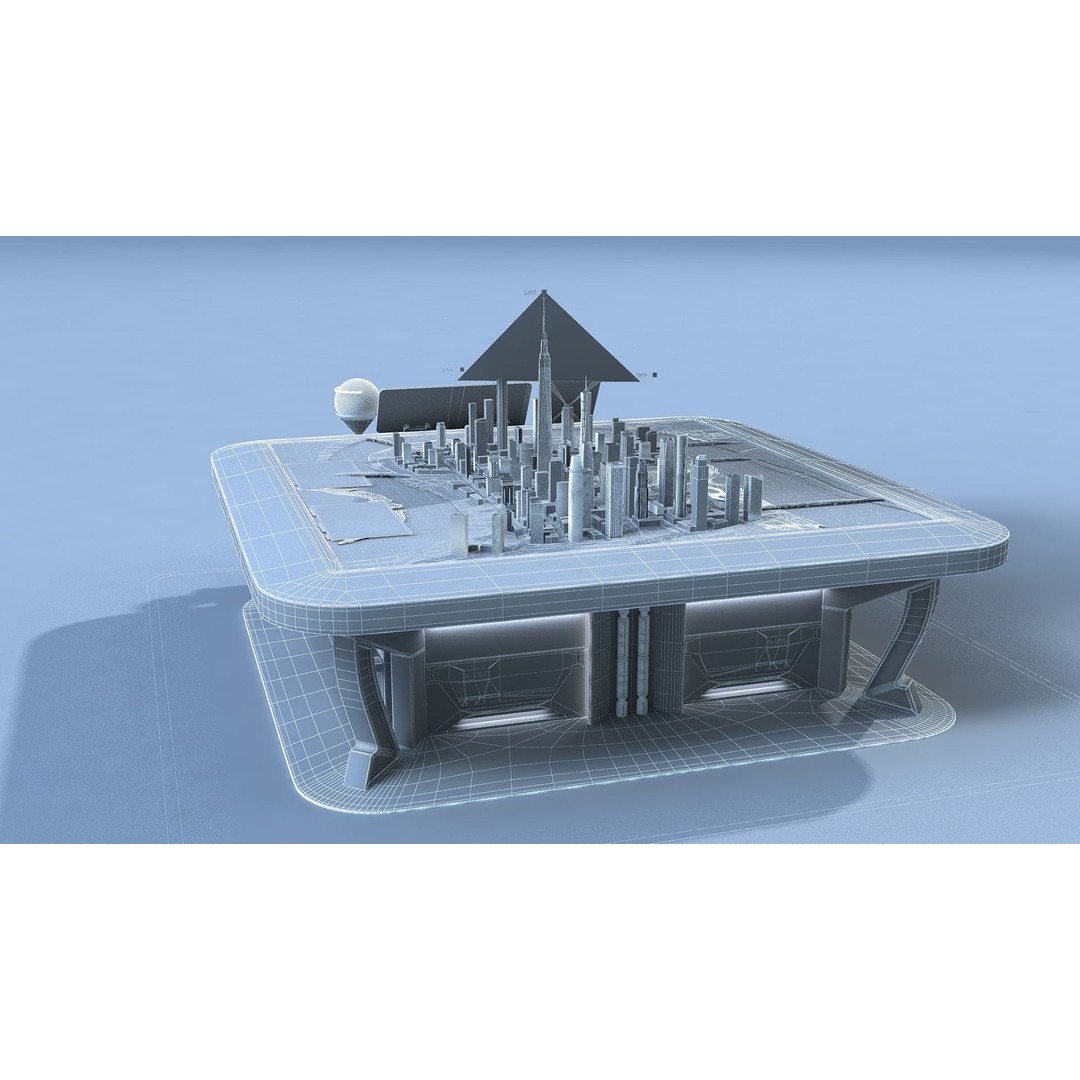 Sci-fi Holographic Table 3D Model – Futuristic Control Console, FBX - View 13