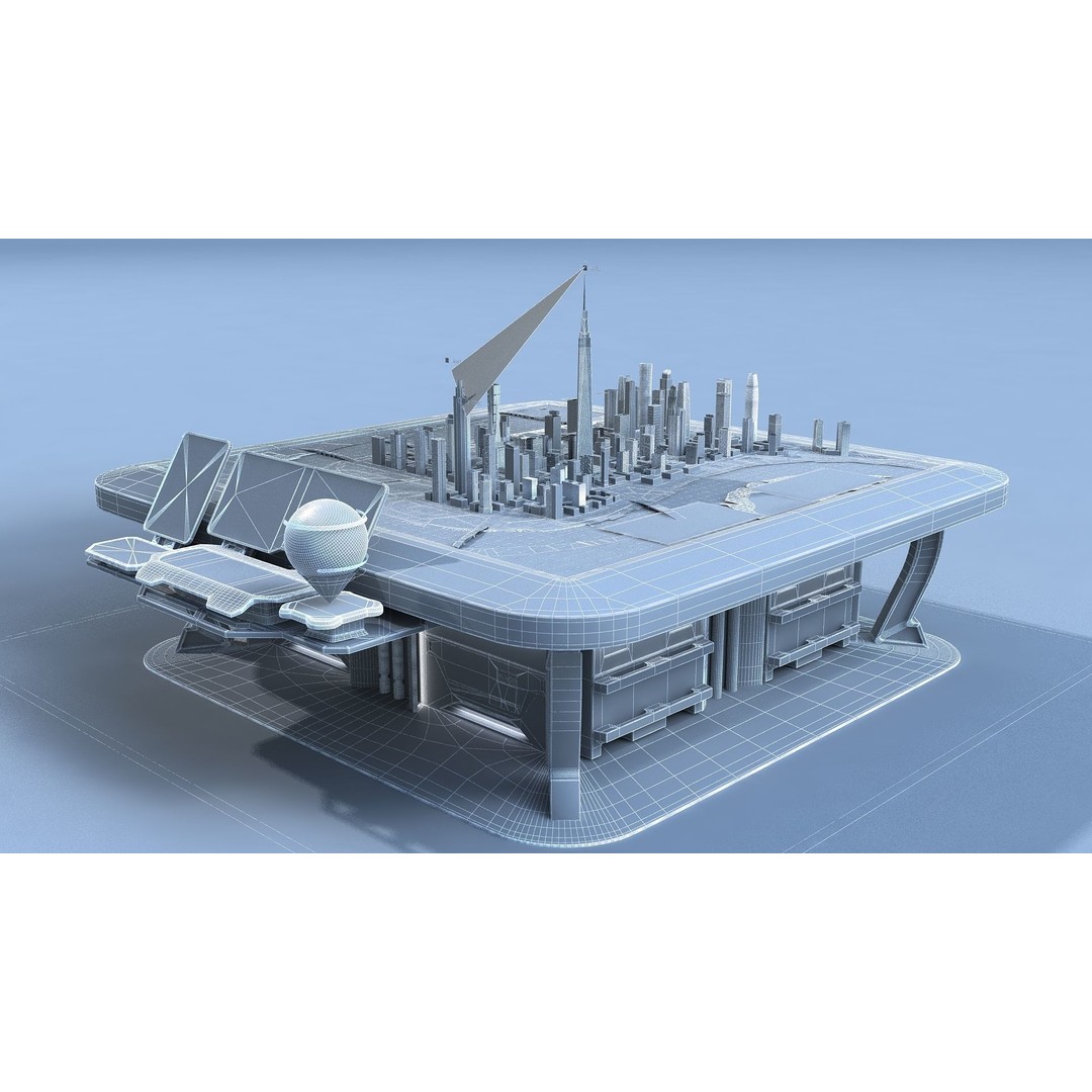 Sci-fi Holographic Table 3D Model – Futuristic Control Console, FBX - View 14
